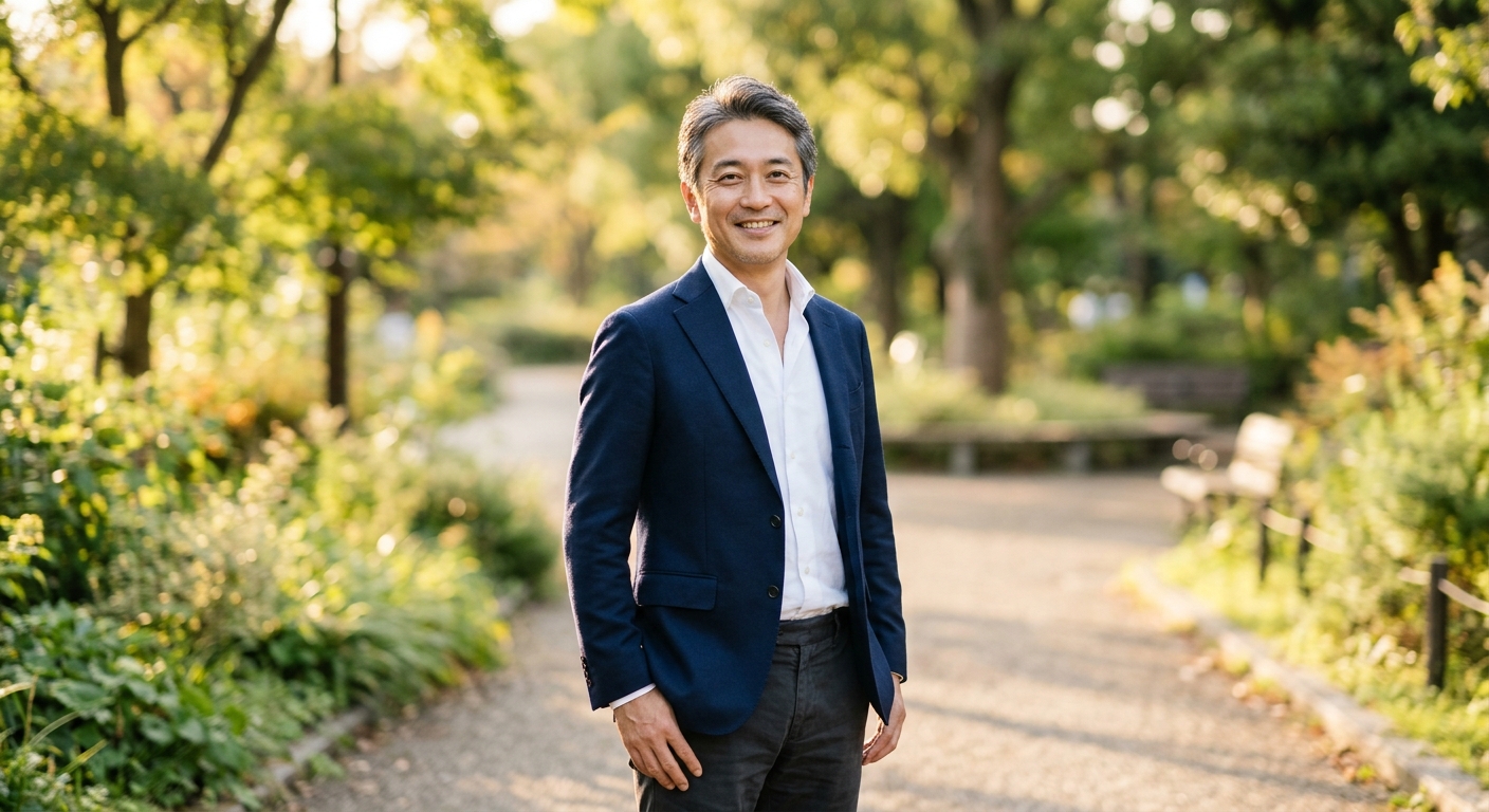 マリッシュで婚活する40代後半の日本人男性のイメージ