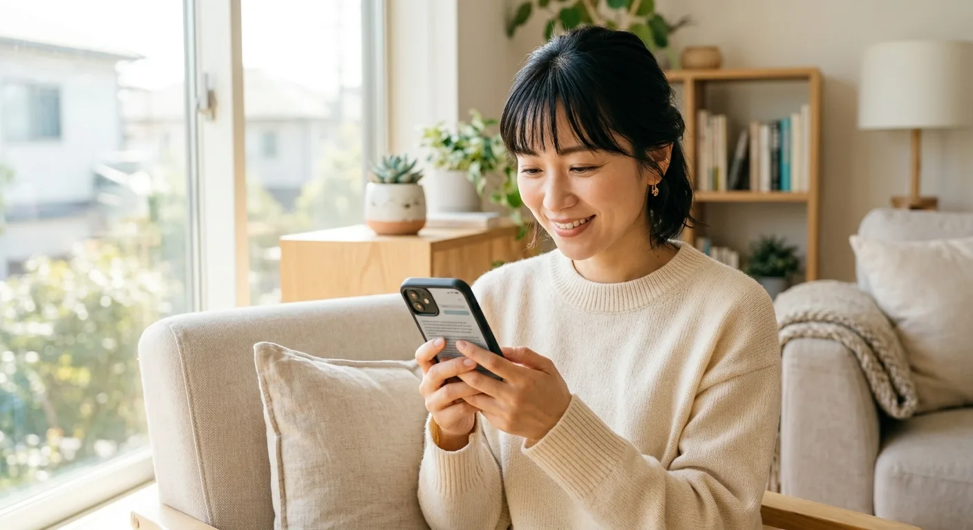 マッチングアプリを使う30代女性のイメージ