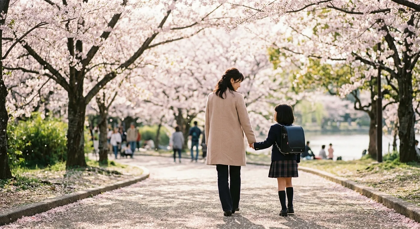 シングル親と子が公園で穏やかに過ごす屋外シーンのイメージ
