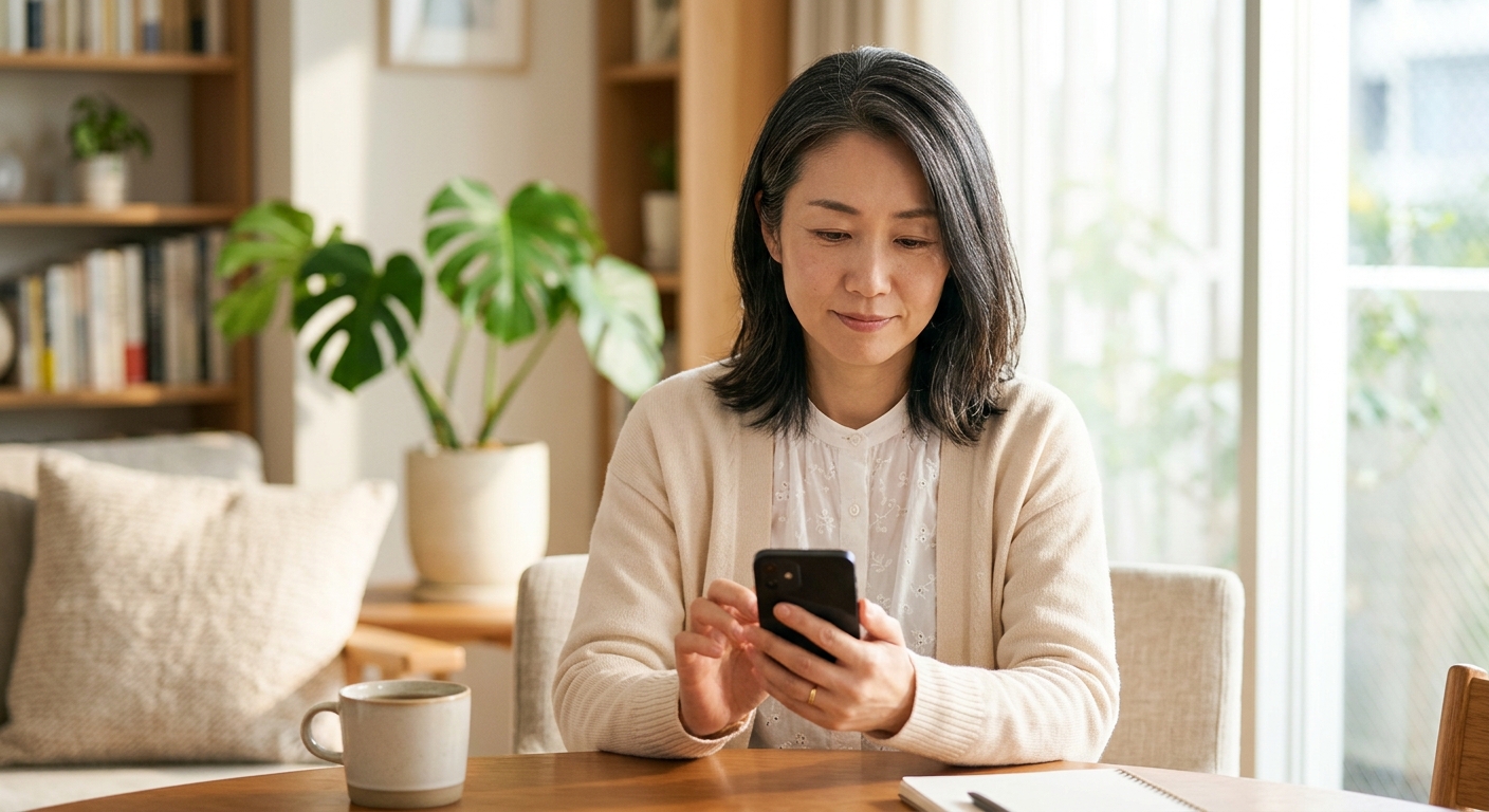 マリッシュを安全に使う40代女性のイメージ